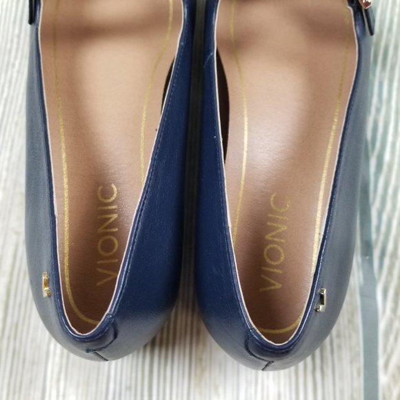 New VIONIC leather navy Mary Jane flats - Picture 5 of 8